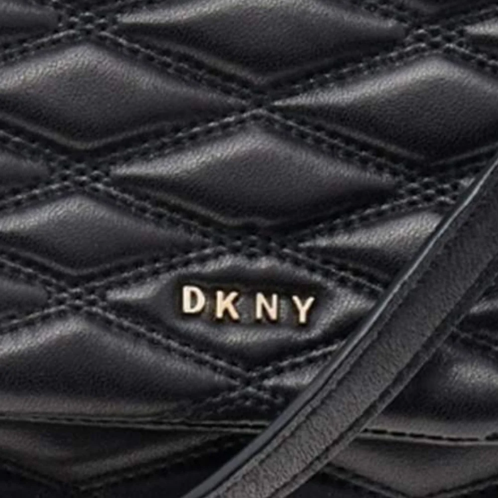 SOLD DKNY Black Diamond Quilted Lamb Leather Lara Top Handle Bag - Picture 5 of 7